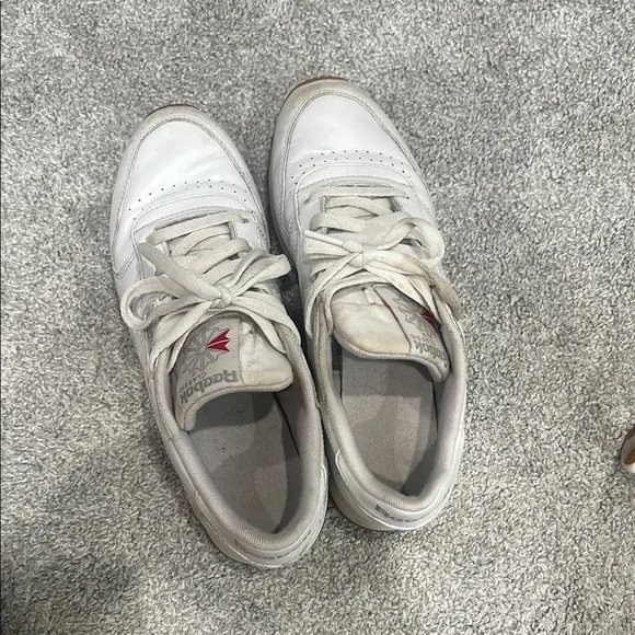 Reebok Classic White Leather Sneakers size 7.5 good used condition. 80s - Picture 8 of 14